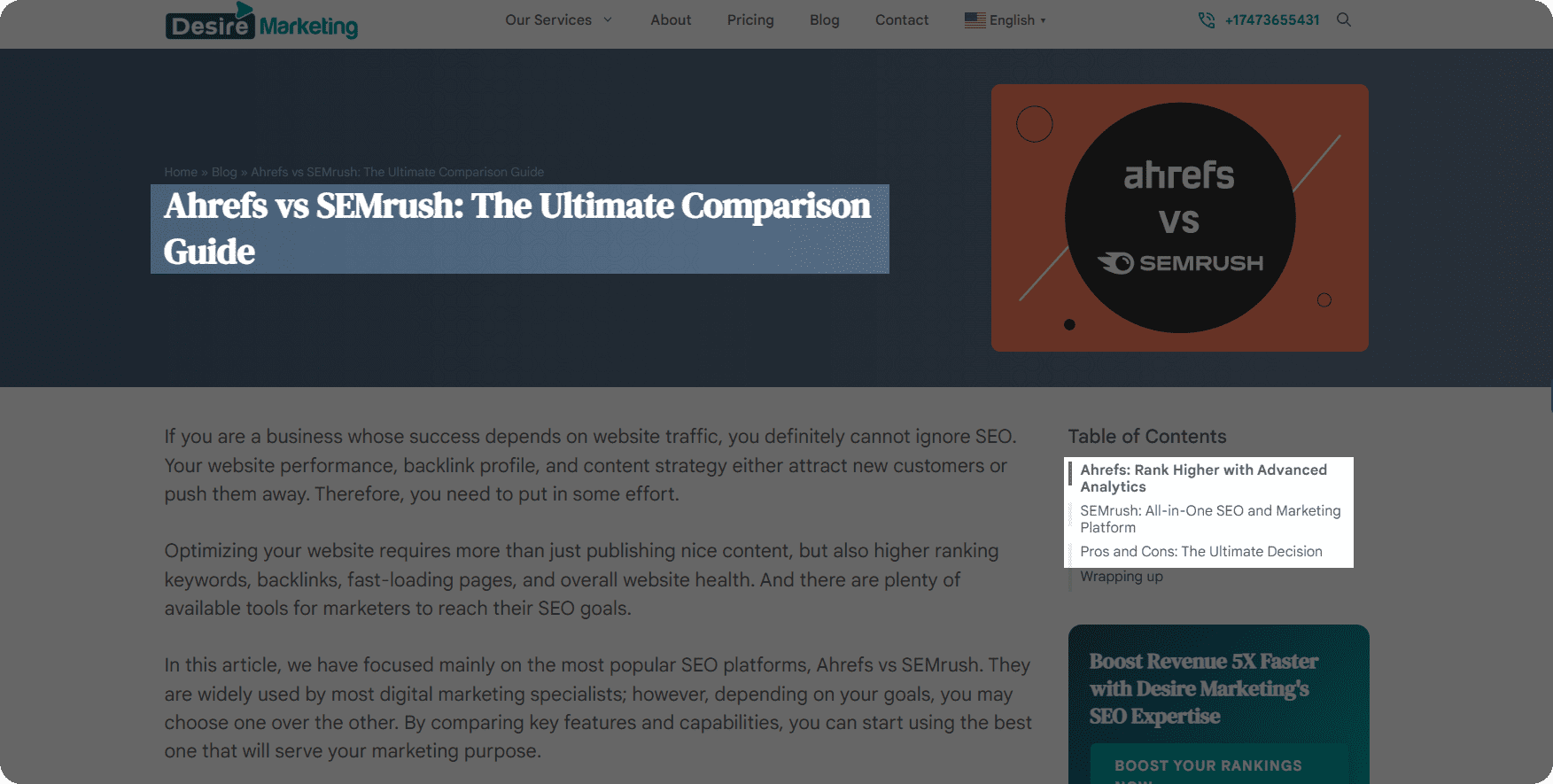 comparison blog post title