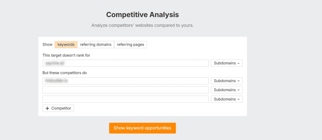 make competitor research with ahrefs