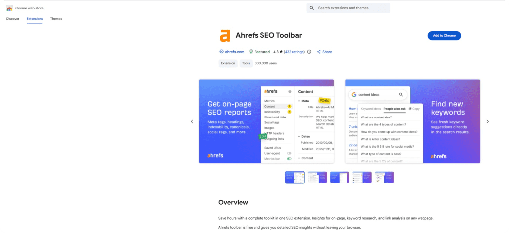 ahrefs seo toolbar