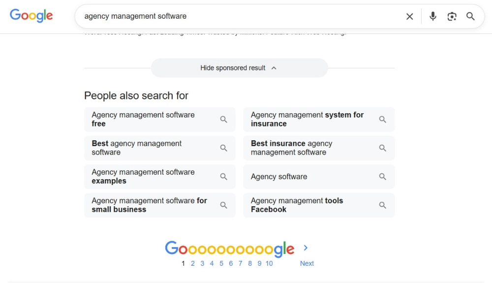 Screenshot of Google's "People also search for" section