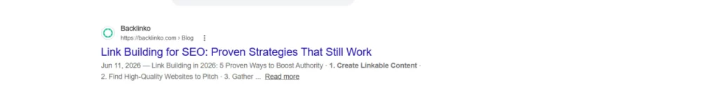 Screenshot of website's blog